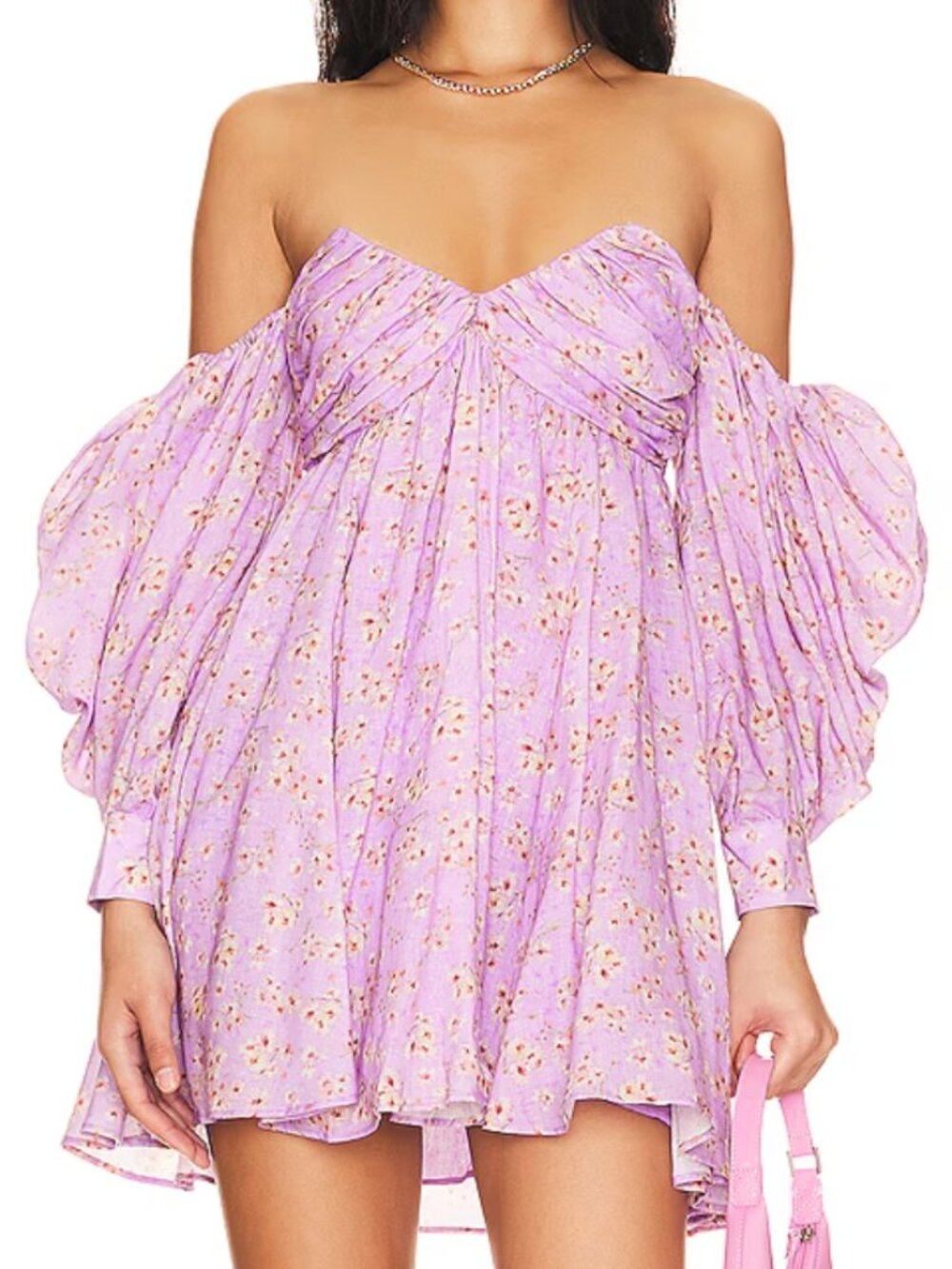 Bardot Lani Floral Mini Dress in Lilac Mist